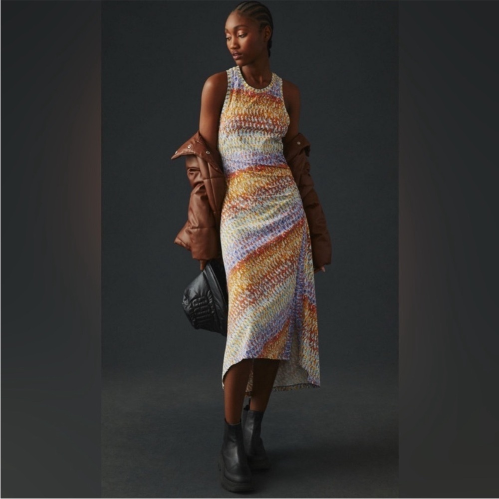 DAILY PRACTICE ANTHROPOLOGIE RACER BACK SIDE RUCHED DRESS